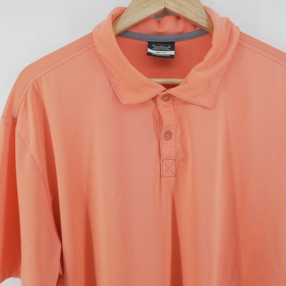 Nike Golf Polo Mens XL Orange Dri-FIT Short Sleeve Performance Shirt